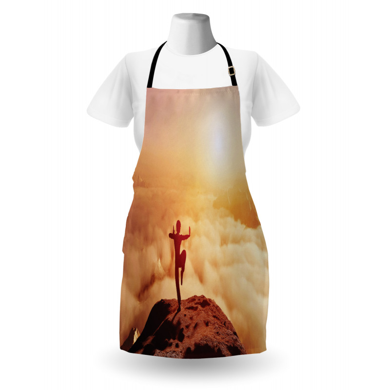 Karate Posed Man at Sunset Apron