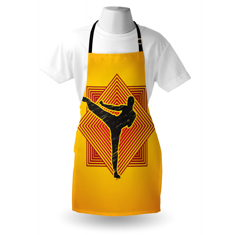 Grunge Kicking Man Squares Apron