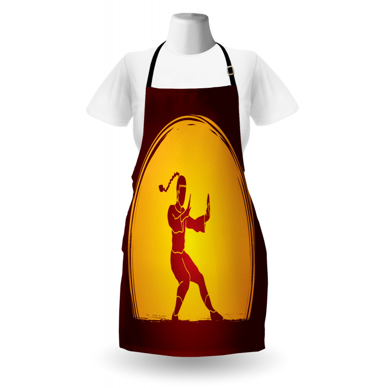 Bicolour Karate Pose Moon Apron