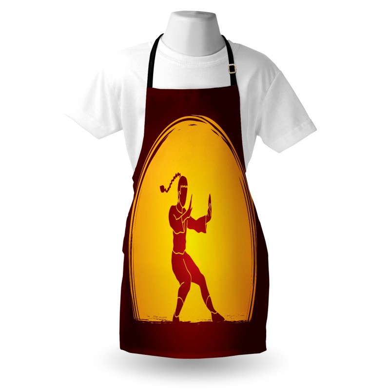 Bicolour Karate Pose Moon Apron