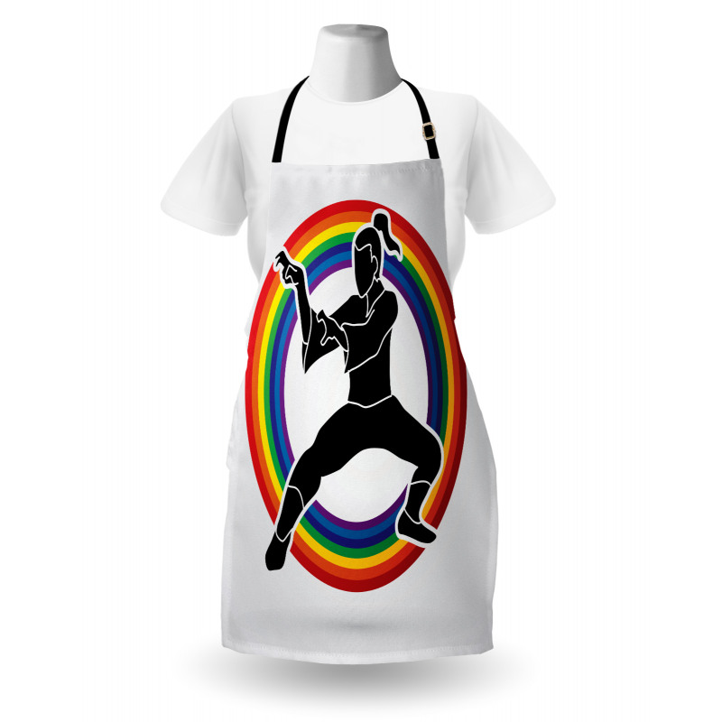 Karate on Rainbow Circle Apron