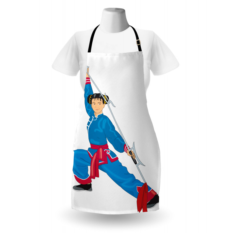 Cartoon Girl in Folk Clothe Apron