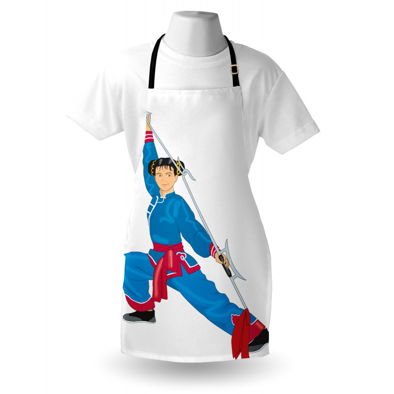 Cartoon Girl in Folk Clothe Apron