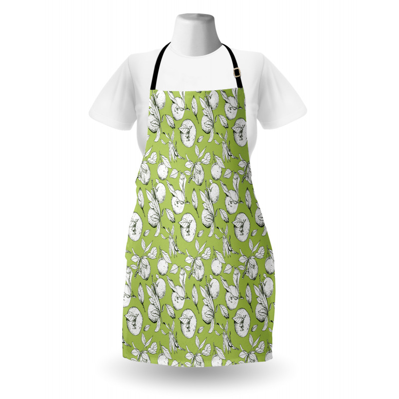 Sketch Drawn Citrus Fruit Apron