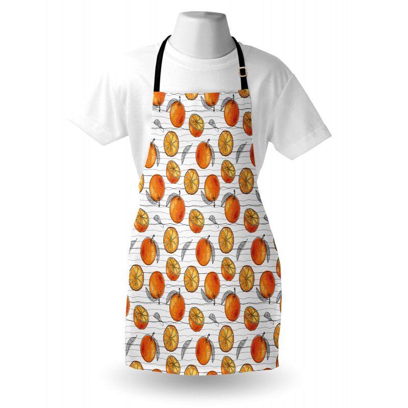 Sketch Lines and Oranges Apron