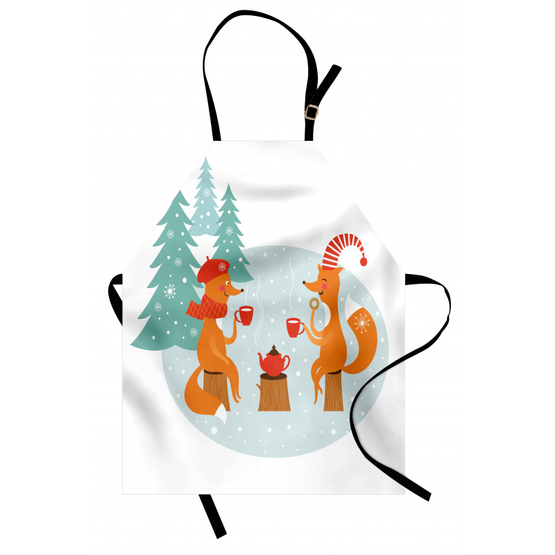 Happy Foxes Winter Apron