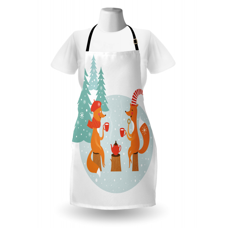 Happy Foxes Winter Apron