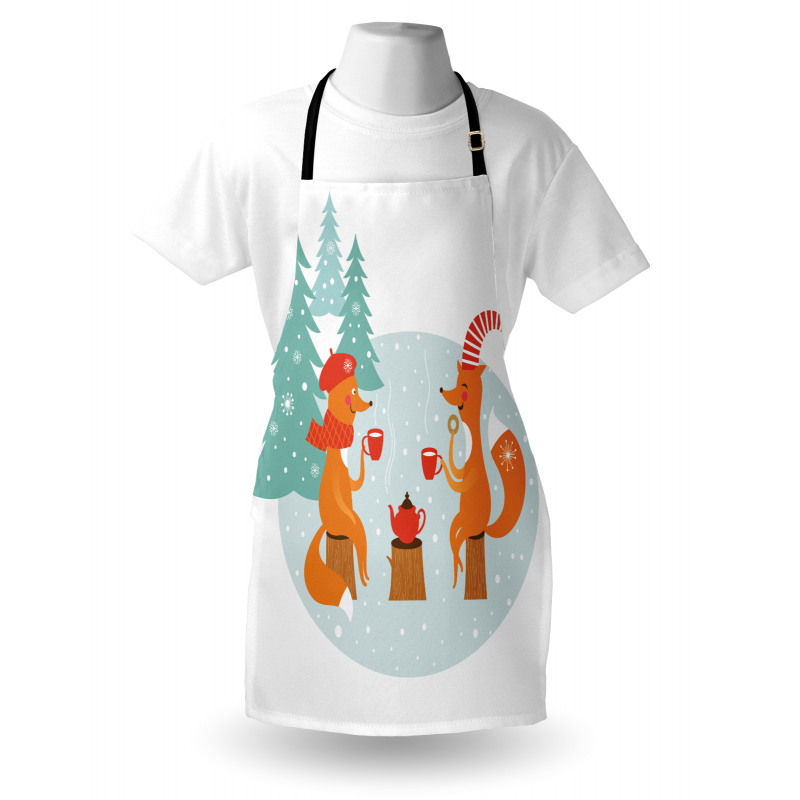 Happy Foxes Winter Apron