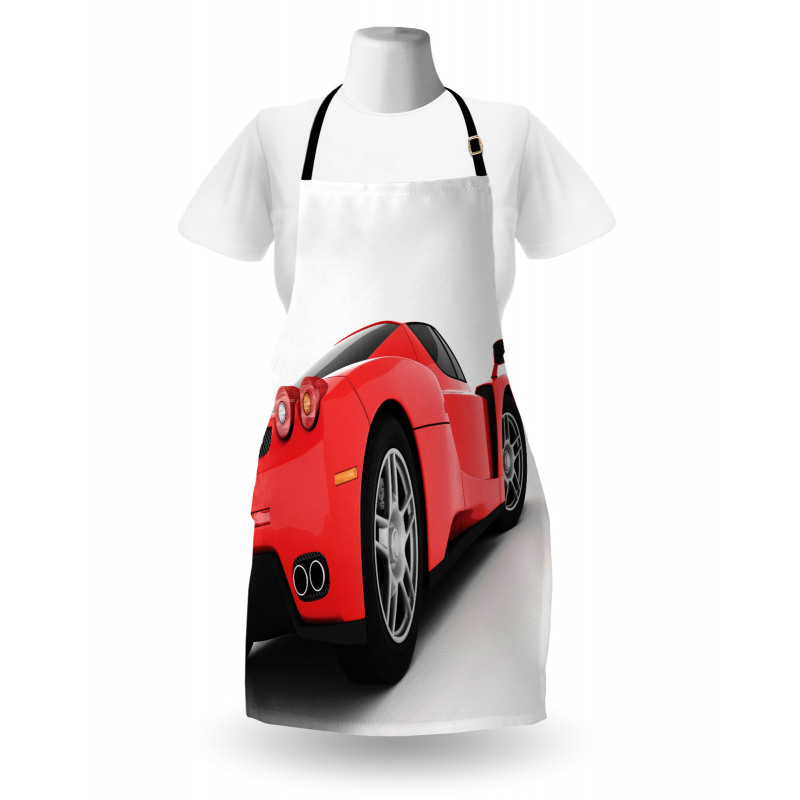 Red Super Sports Car Apron