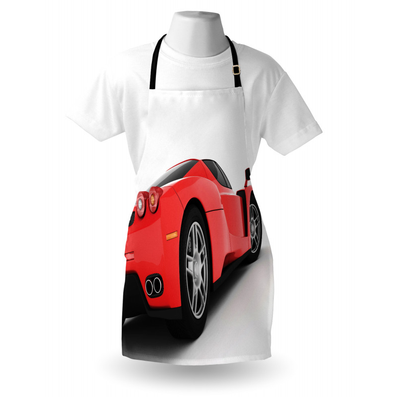 Red Super Sports Car Apron