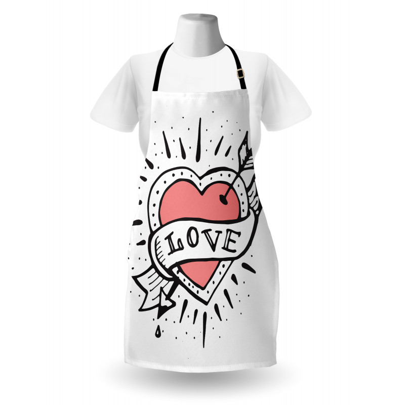 Motifs and Heart Drawing Apron