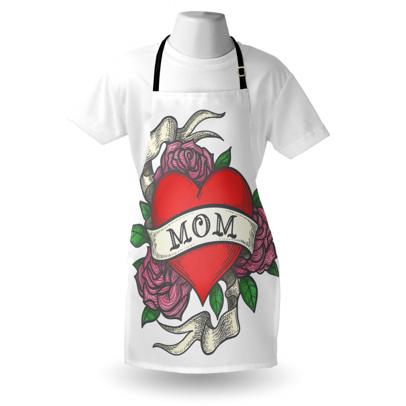 Heart with Roses and Mom Apron