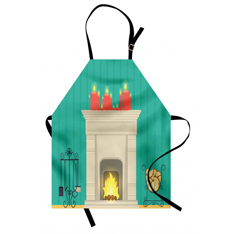 Classic Log Fire Candles Apron