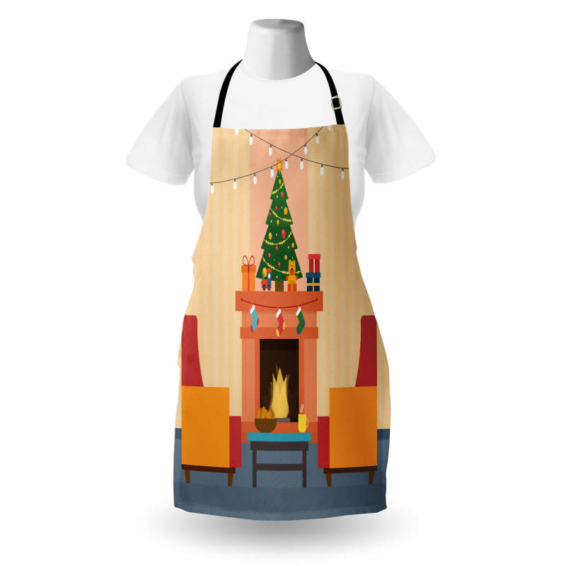 Cartoon Xmas Interior Apron