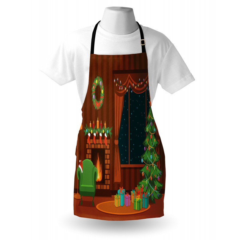 Cartoon Christmas Room Apron