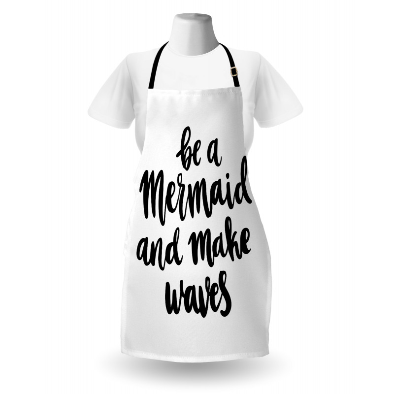 Monochrome Be a Mermaid Apron