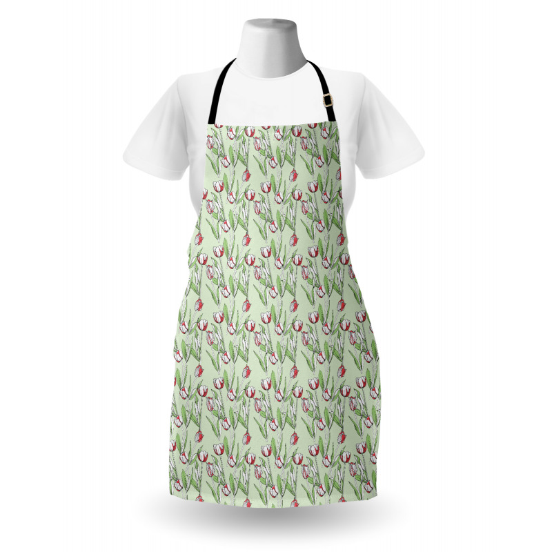 Abstract Tulips Pattern Apron