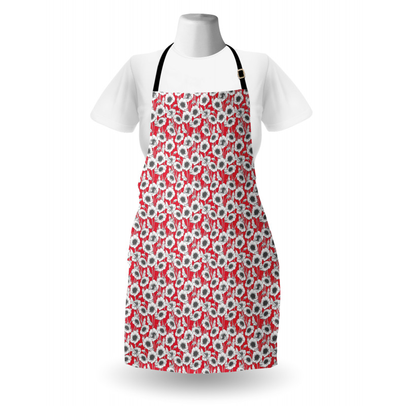 Spring Poppy Flowers Art Apron