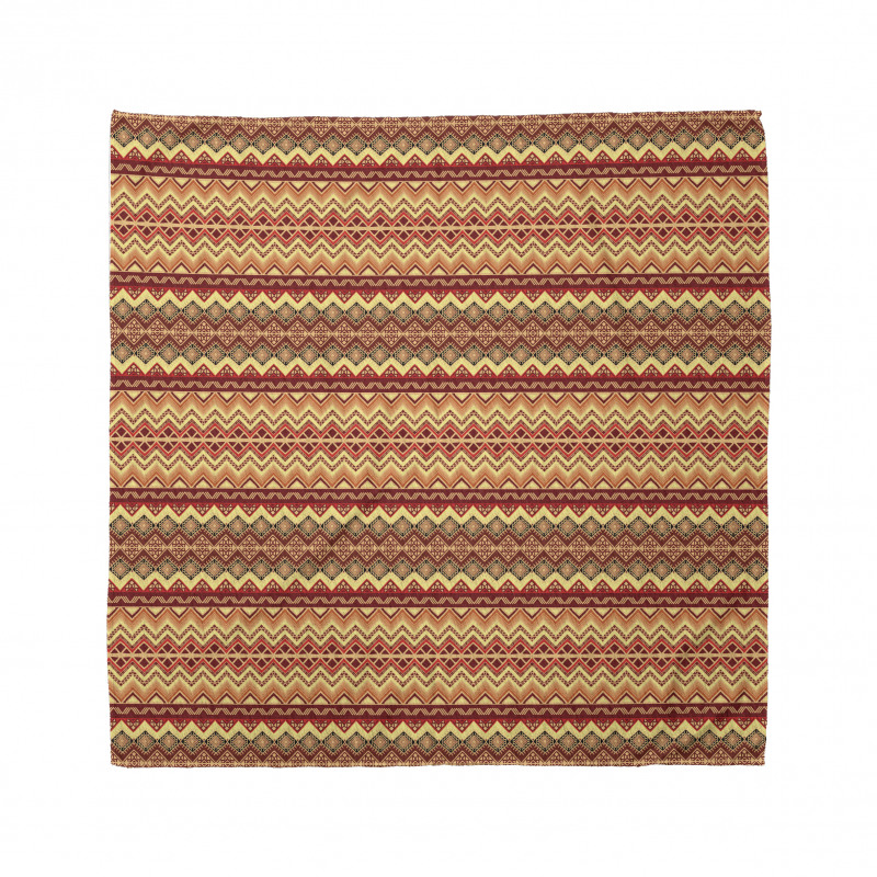 Etnik Bandana Sarı Kahverengi Kilim Desenli