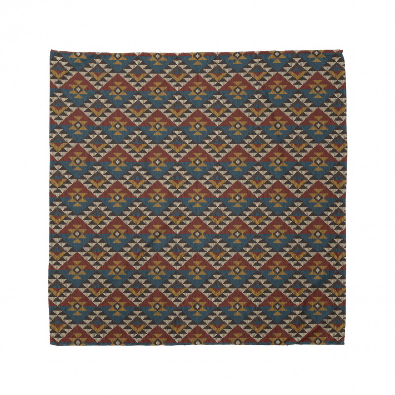 Geometrik Bandana Rengarenk Zikzaklı Geleneksel Motif