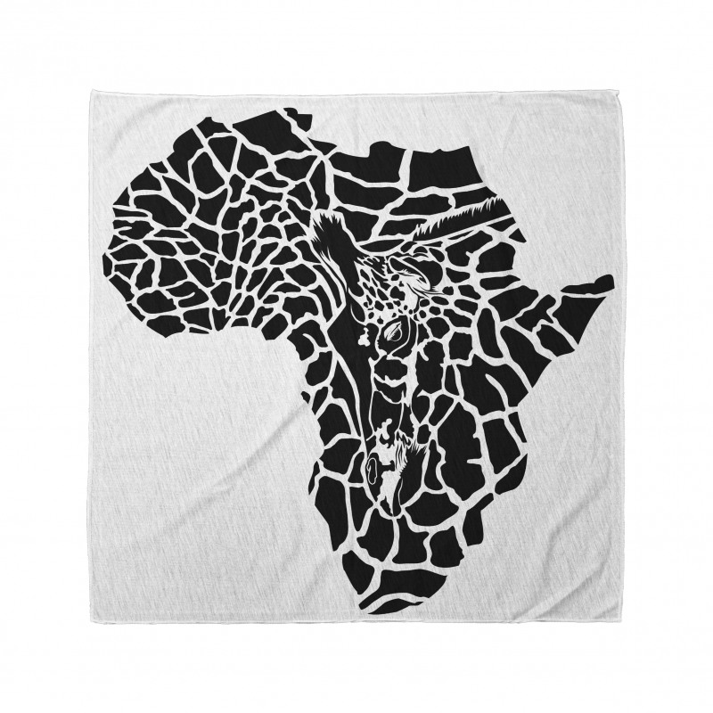 Hayvan Deseni Bandana Zebra Desenli Afrika Haritalı