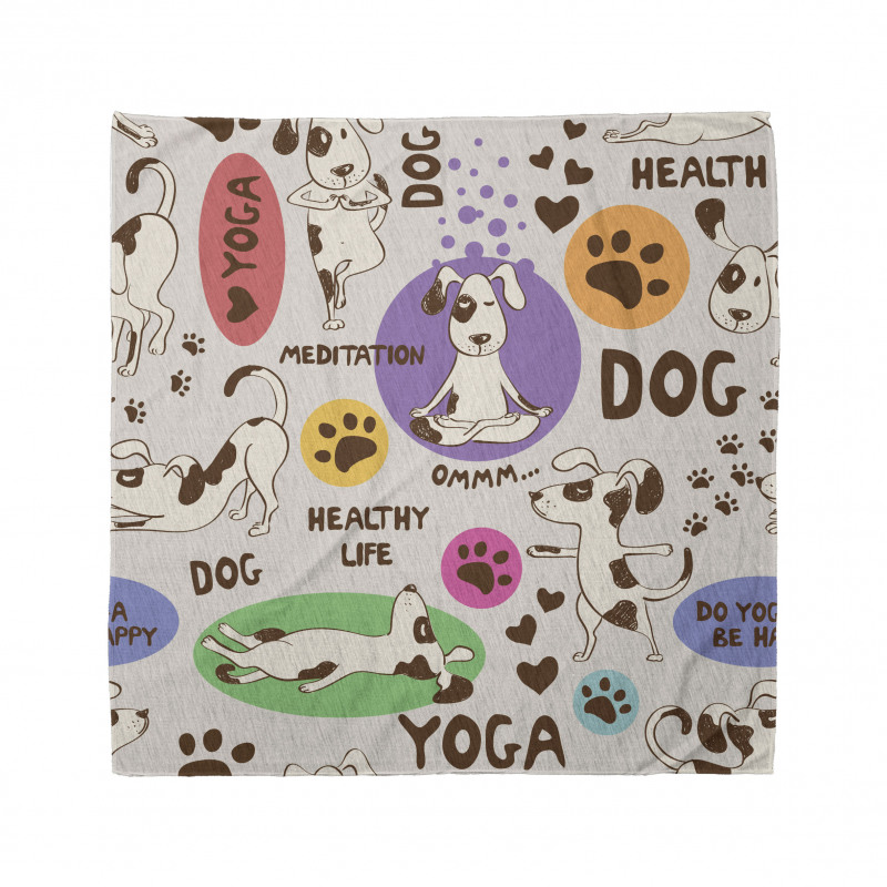 Komilk Bandana Yoga Yapan Köpekler Desenli