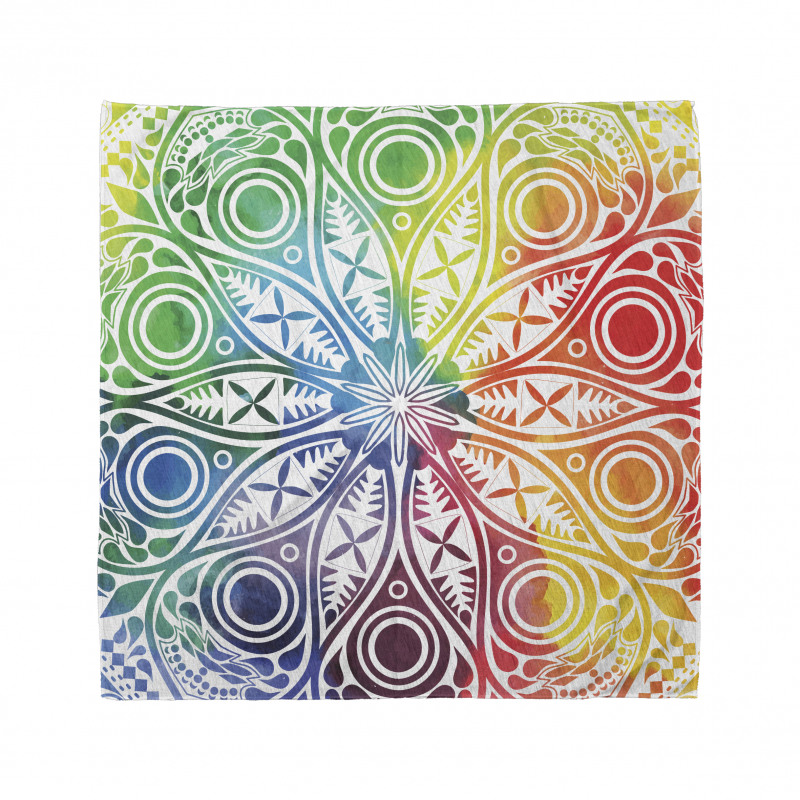 Meditasyon Bandana Rengarenk Mandala Desenli