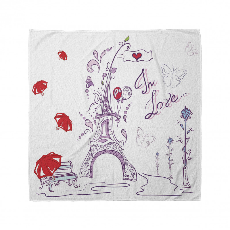 Doodle Romantic Paris Bandana
