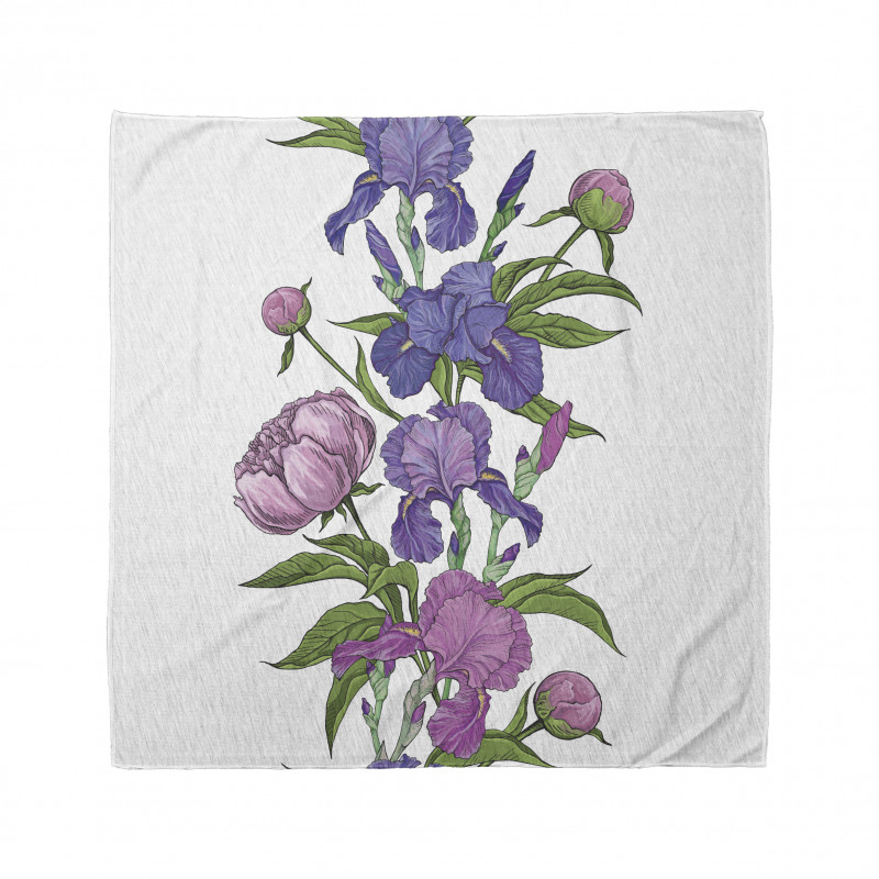 Naive Purple Flower Bouquet Bandana