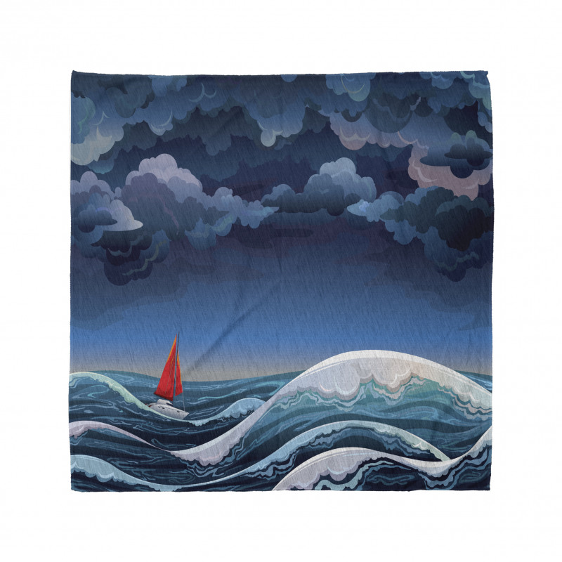 Night Seascape Boat Bandana