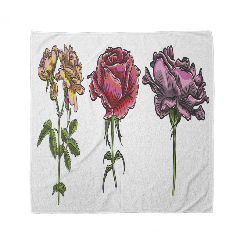 Various Rose Flower Types Bandana