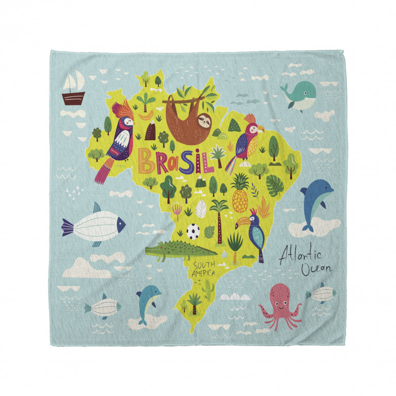 Brasil Map Symbolic Items Bandana