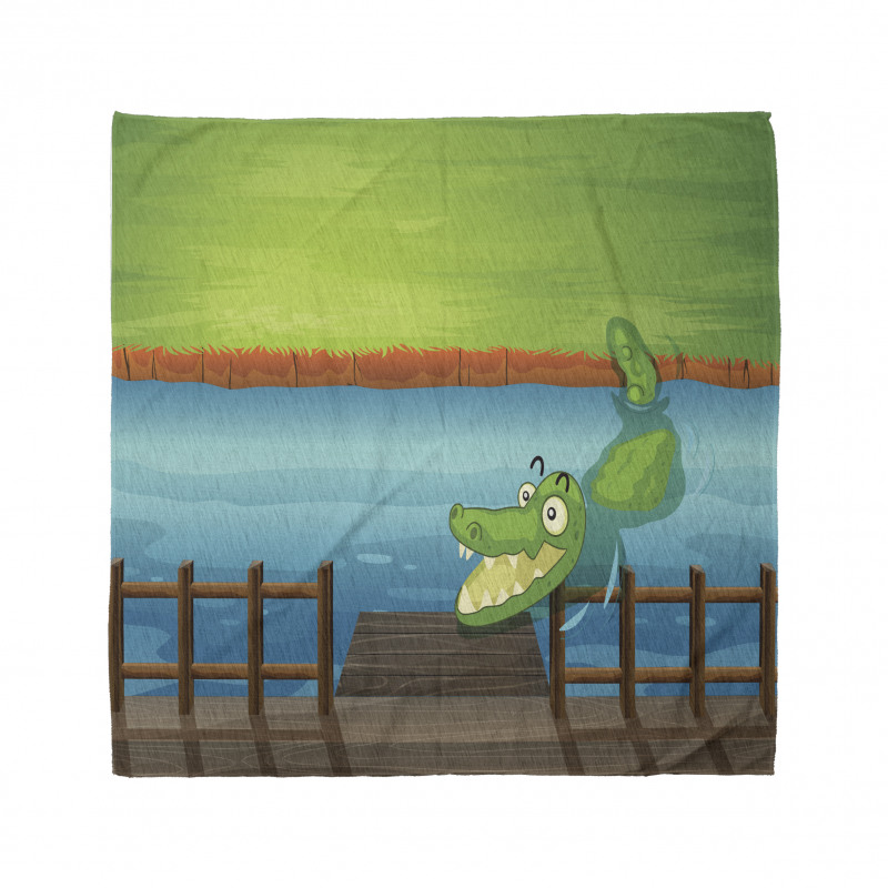 Cartoon Style River Scene Bandana