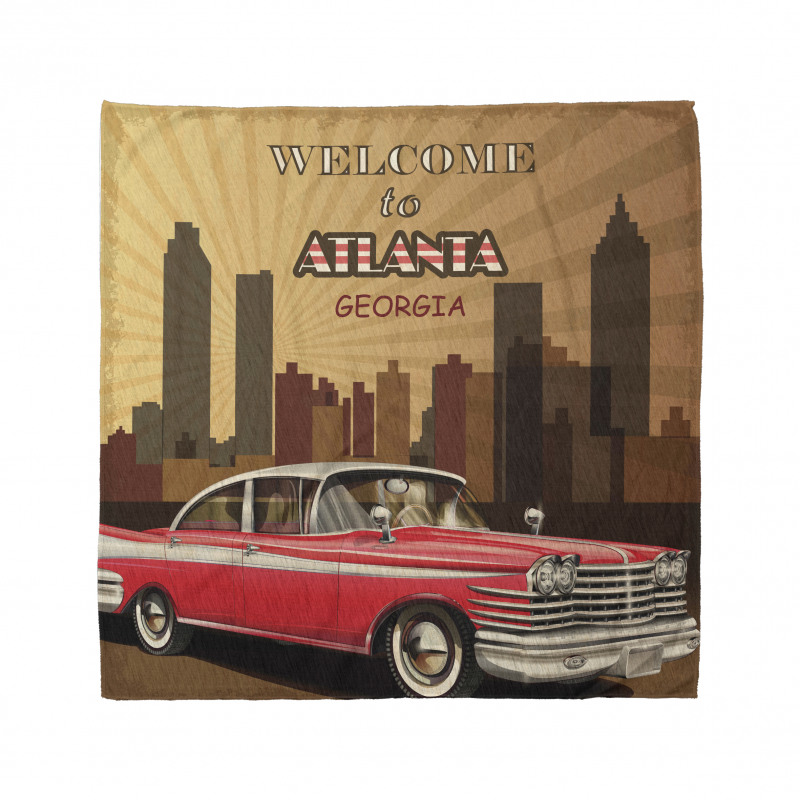 Retro Car and City Skyline Bandana