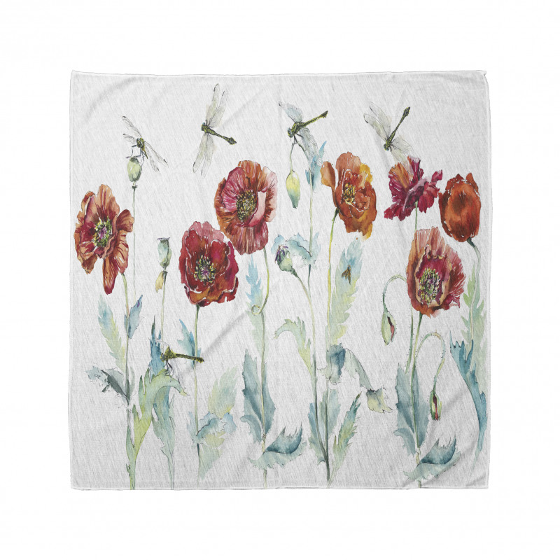 Watercolor Poppies Bandana