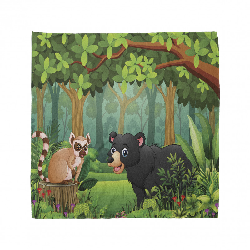 Wild Forest Life Bear Cartoon Bandana