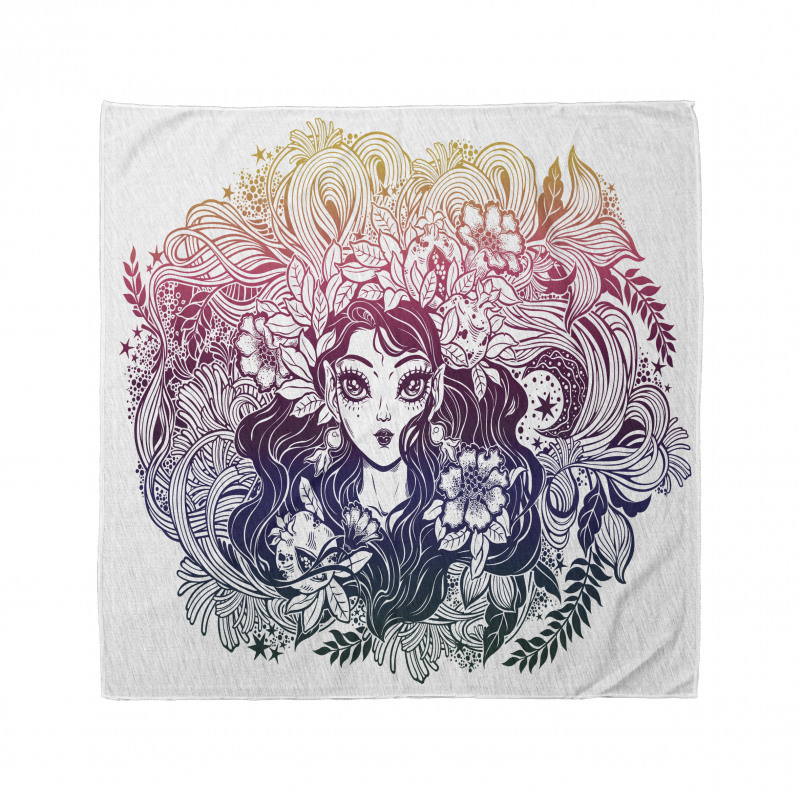 Celtic Floral Fairy Girl Bandana