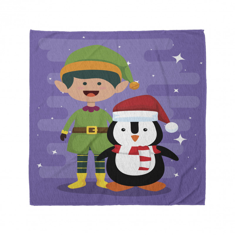 Elf and Penguin Merry Christmas Bandana