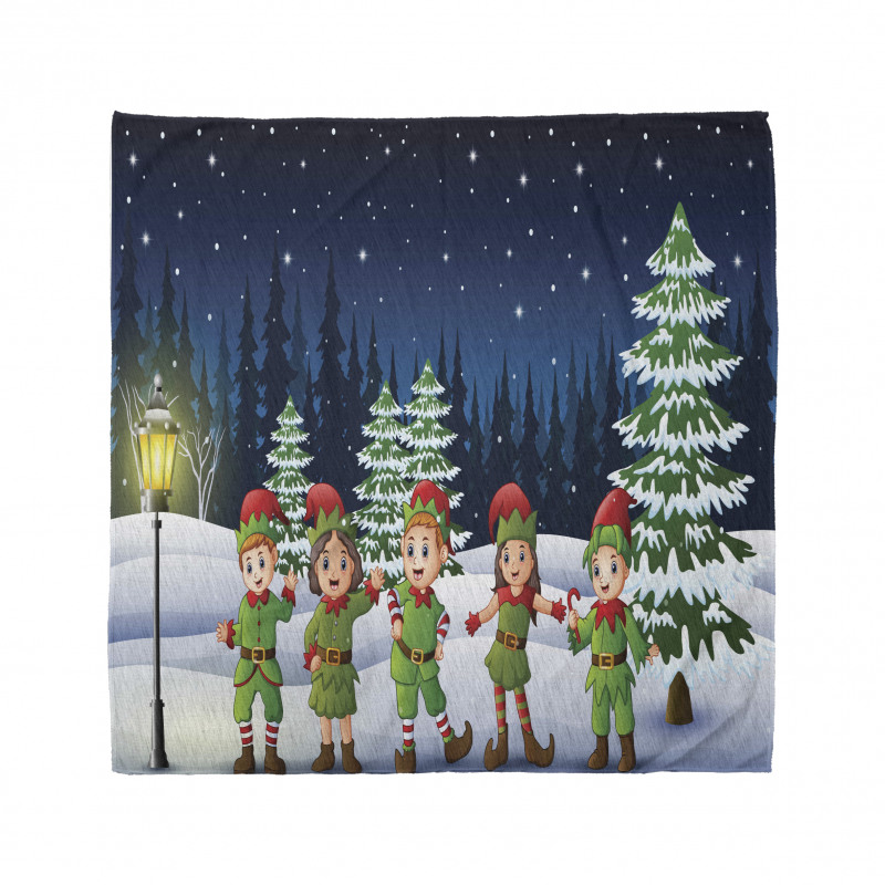 Snowing Forest and Children Bandana