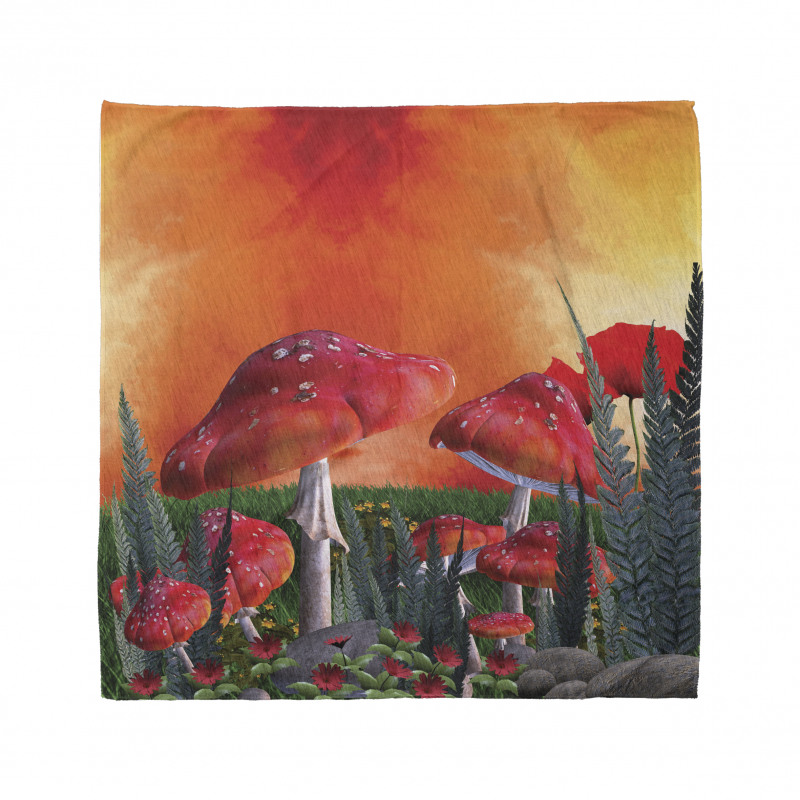 Clouds Leaves Poppies Bandana