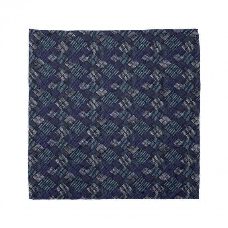 Geometrik Bandana Noktalı Kareler Desenli