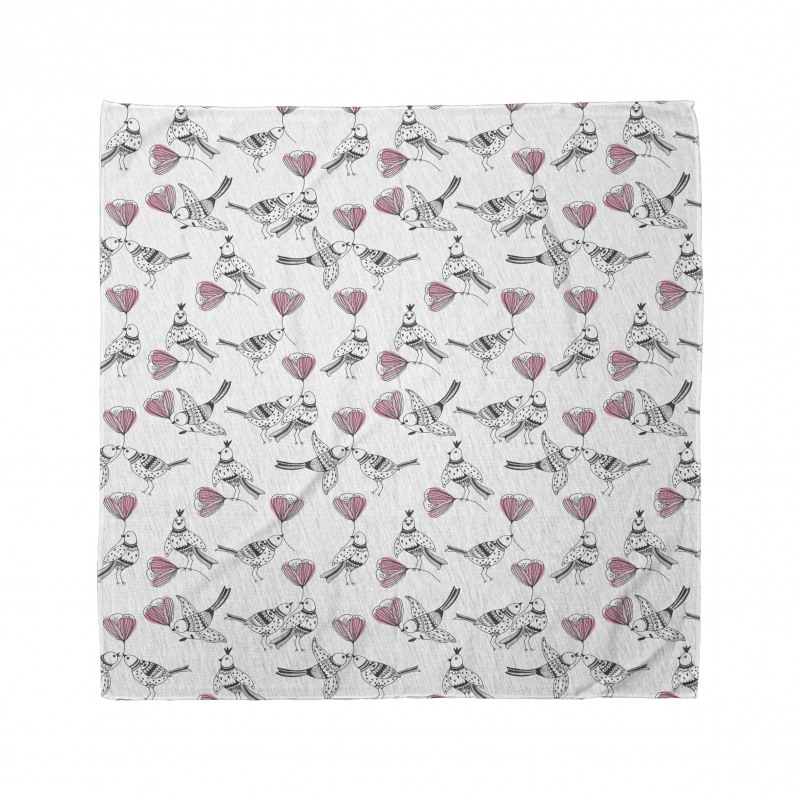 Floral Bandana Çiçekli Kuş Desenli