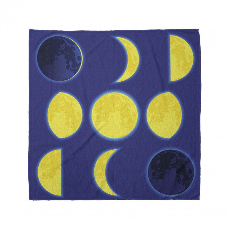 Lunar Phases Scheme at Night Bandana