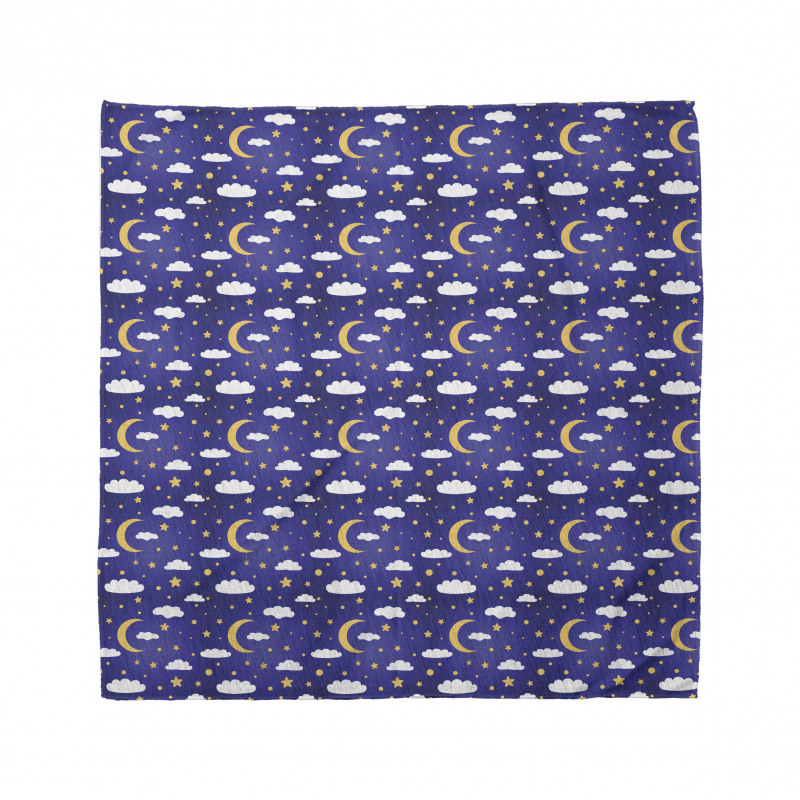 Moon Stars Dots and Clouds Art Bandana