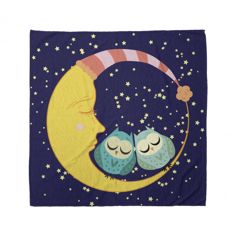 Sleeping Owl Couple Crescent Bandana