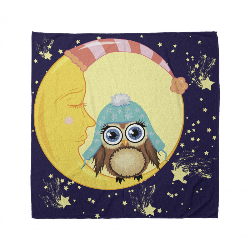 Owl and Moon with Hats Bandana