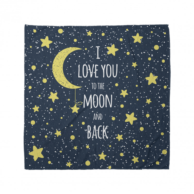 Romantic Typography Moon Star Bandana