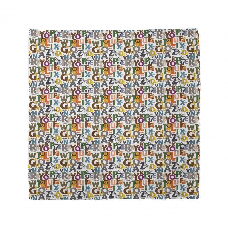 Colorful Animals Initials Bandana