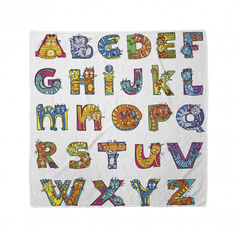 Funny Cats Letter Shapes Bandana