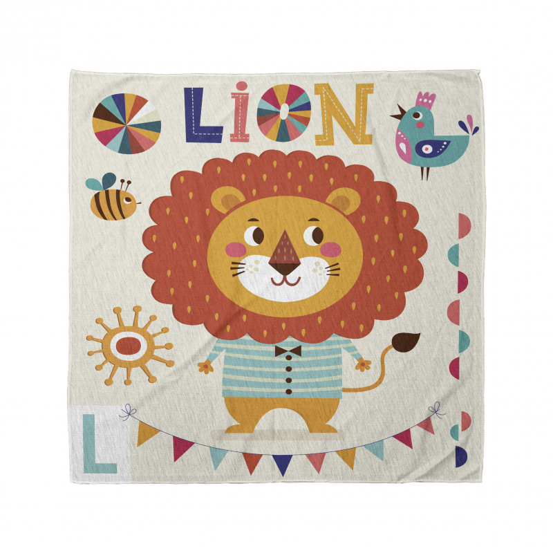 Cartoon Letters Lion for L Bandana